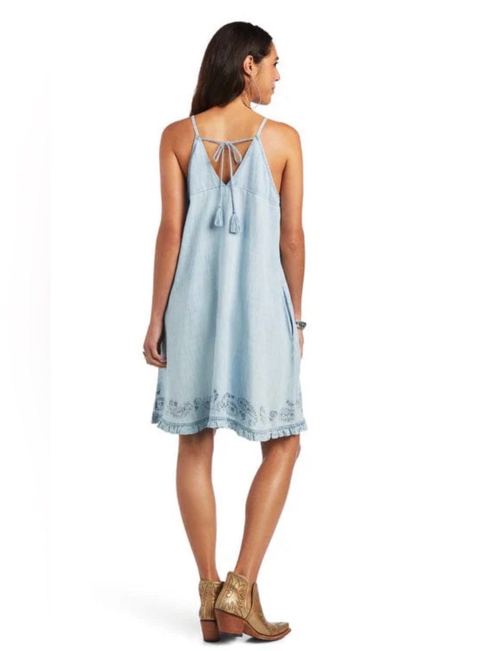 Ariat Women’s Western Aloha Light Denim Dress - Picture 2 of 9